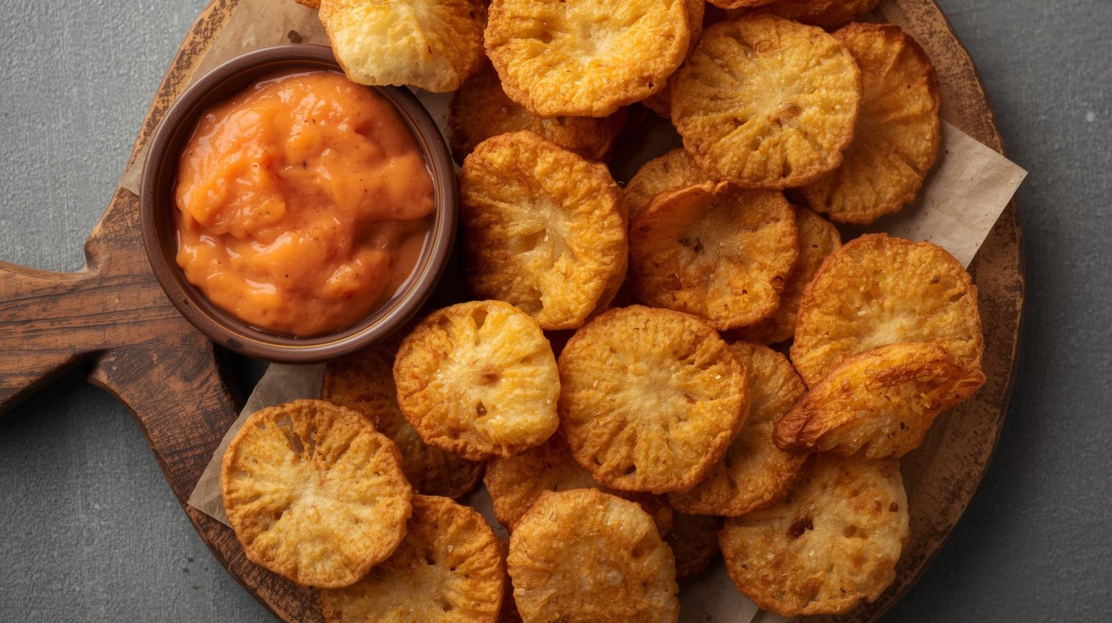 Fried Plantain Chips & Guava Dip